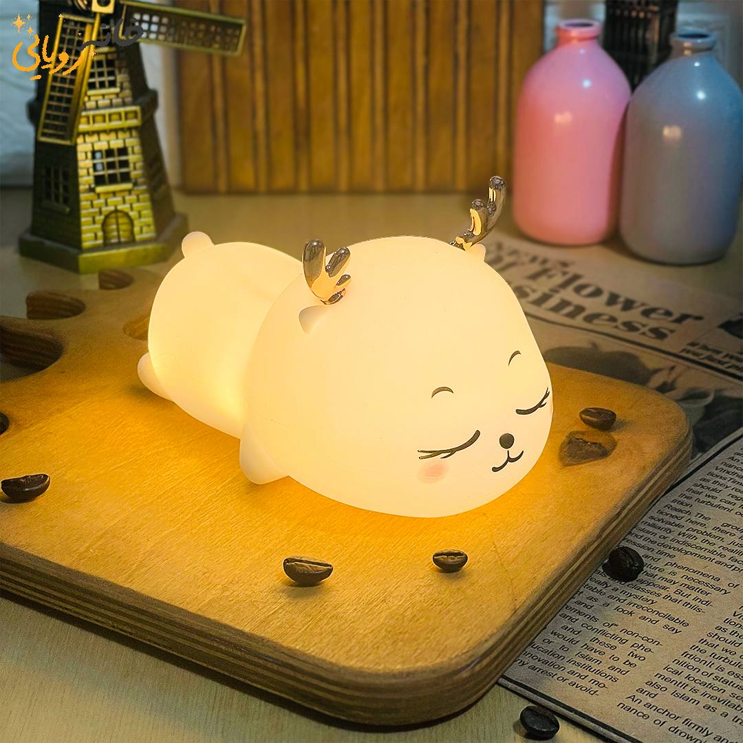 چراغ خواب گوزن خوابیده سلیکونی
